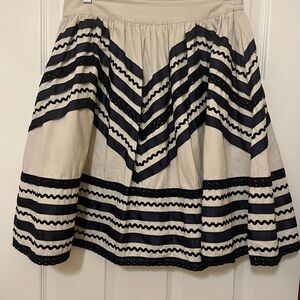 Anthropologie mountain time skirt Girls from Savoy blue full retro ribbon size 6